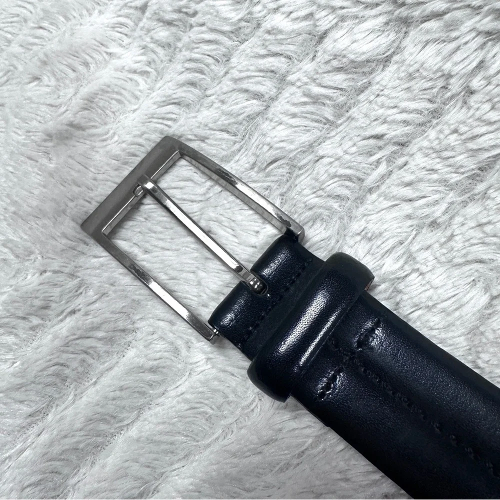 Andrea D'amico Men’s Black Leather Belt Made in Italy, 34